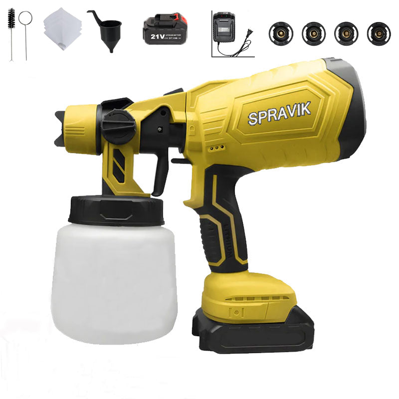 Spravik paint sprayer with accessories on a white background