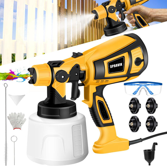 SPRAVIK paint sprayer with accessories on a white background