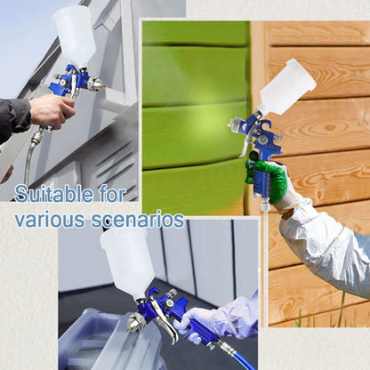 Spray gun in use on a wooden surface.Suitable for various scenarios