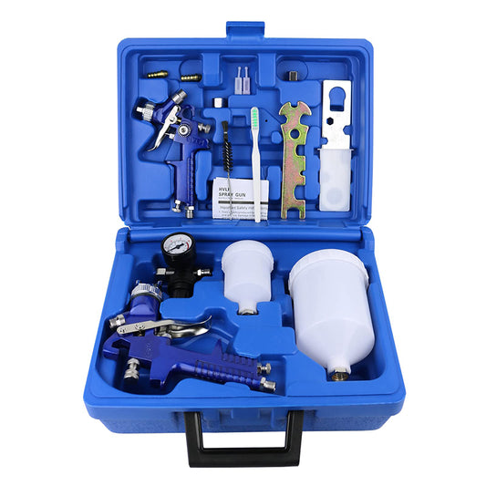 Blue tool kit with various components 